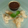 Coquitos de plátano con natillas de chocolate