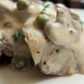 ABADEJO EN SALSA DE SHITAKE Y GUISANTES