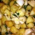 Sepia estofada con patatas y guisantes