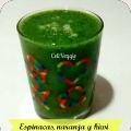 Batido verde de espinacas, kiwi y naranja