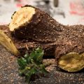 Tronco de navidad relleno con crema de castañas