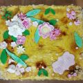 Tarta Floral de Crema Quemada