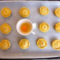Mini empanaditas de morcilla, manzana y beicon.