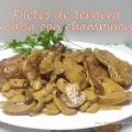 Filetes de ternera en salsa con champiñones