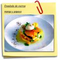 Ensalada de vieiras mango y papaya