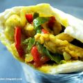 Pita de pollo hindú con verduras