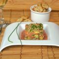 Tartar de salmón con mostaza salvaje