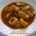 Anillas de pota en Salsa Americana