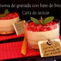 Espuma de granada con base de biscuit