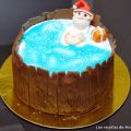 Tarta fondant de Papá Noel.