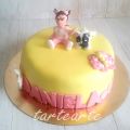 Tarta fondant con niña y perrito!
