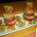 MILHOJA DE TOMATE PERA Y PATATA AL PESTO