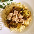 Espaguetis sin gluten con Atún y Cúrcuma
