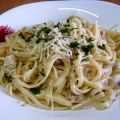 Tallarines al roquefort con nueces