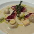 Crema de champiñones, cebolleta estofada,[...]