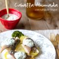 Caballa ahumada con salsa de yogur