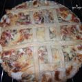 Quiche de bechamel con bacon y champiñones