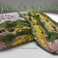 Crepes de espinacas rellenas
