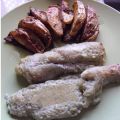 PESCADO CON LACTONESA Y PATATAS GAJOS