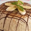 Biscuit de plátano con chocolate caliente