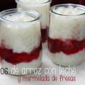 Vasitos de arroz con leche y mermelada