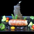 Skrei con beicon y verduritas