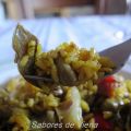 Arroz seco con habas y alcasiles