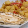 Guarnición de cebolla, pimiento y manzana