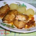 Rollitos de pescado rellenos de surimi