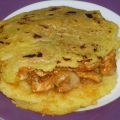 Arepas rellenas de pollo y champiñones