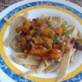 Tagliatelle con boloñesa vegetal
