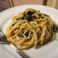 Espaguetti Cremoso de Atún con Espinacas
