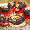 Montaditos de Morcilla, Pimientos y Queso