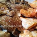 Setas a la plancha con filetes de pavo adobado