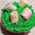 Cupcake de con nubes de azúcar