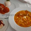 Menú: Sopa de judías blancas y fideos.[...]