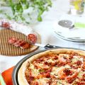Pizza de chorizo con verduras