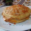 Pastel de tortillas con jamón queso