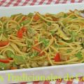 Espaguetis integrales con verduras y seitán[...]