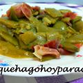 Judías verdes salteadas con jamón