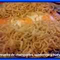 REVUELTO DE CHANQUETES, SALMOREJO Y HUEVO