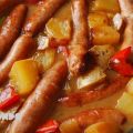 GUISO DE SALCHICHAS DE POLLO CON PATATAS