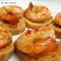 Langostinos al whisky con chile picante