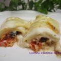 Canelones de atún, tomate y albahaca fresca