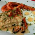Bacalao con gambas en microondas