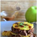 Milhojas de rabo de ternera con puré de manzana