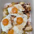 HUEVOS FRITOS CON PATATAS Y PULPO