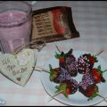 Batido y Fresas Bañadas de Chocolate