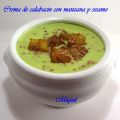 Crema de calabacín con manzana y sésamo