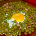 Guisantes con  jamón y huevo cuajado
